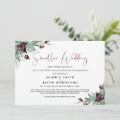 Faire-part Petit Mariage Vacances Purple Berries Holly (Debout devant)