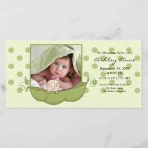 Faire-part Petit Pois doux bébé fille Annouement de naissance