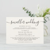 Faire-part Petit Script de Mariage Réduit Crème (Debout devant)