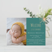 Faire-part Petit soleil moderne photo nouveau-né Collage de p (Debout devant)