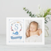 Faire-part Petite Baleine Mignonne | Annonce de Naissance (Debout devant)