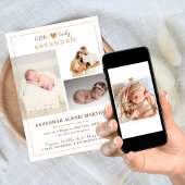 Faire-part Petite Dame Bébé Fille Photo Collage Naissance