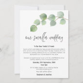 Faire-part Petite Mariage réduire taille moderne script Eucal (Devant)