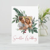 Faire-part Petite photo de mariage Noël verdure (Debout devant)