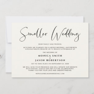Faire-part Petite réduction de taille Mariage Changement de p