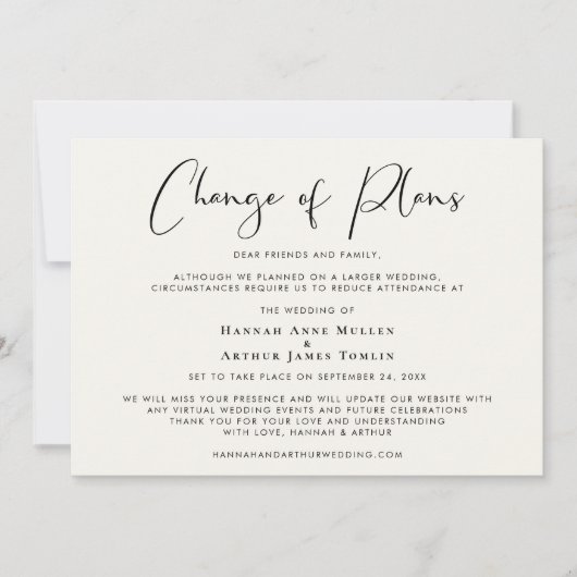 Faire-part Petite réduction de taille Mariage Changement de p (Devant)