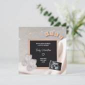 Faire-part Petite Ultrasound Secret Photo Grossesse hivernale (Debout devant)