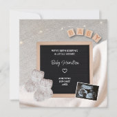 Faire-part Petite Ultrasound Secret Photo Grossesse hivernale (Devant)