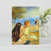 Faire-part Petites filles bord de mer belle peinture Renoir (Debout devant)