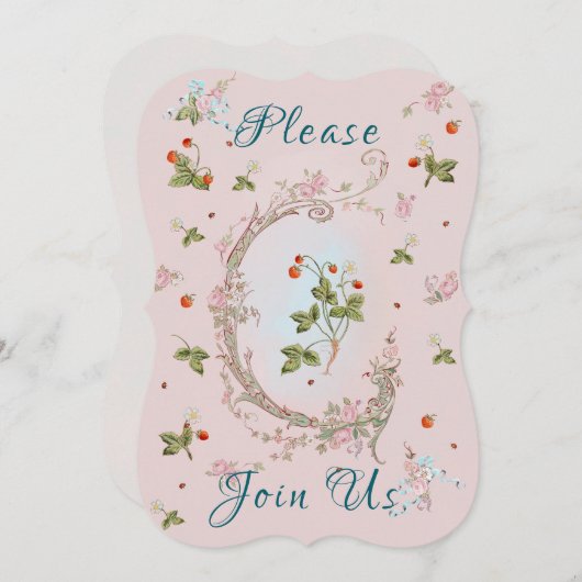 Faire-part Petits Fraises de Marie Antoinette (Devant / Derrière)