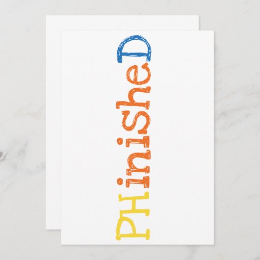 Faire-part PHinisheD DSP Docteur Diplôme Disertation Science (Devant / Derrière)