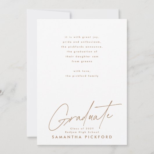 Faire-part Photo 2 faces 2025 Graduation au lycée (Dos)