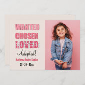 Faire-part photo adopté (Devant / Derrière)