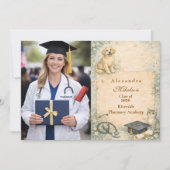 Faire-part Photo Animal Care White Coat Graduation (Devant)