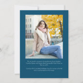 Faire-part Photo Arc Moderne Simple Bleu Graduation (Dos)