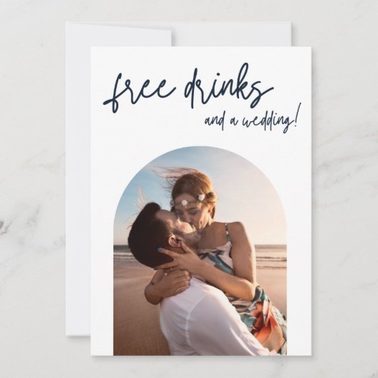 Faire-part Photo Arch moderne Boissons gratuites Enregistrer  (Devant)