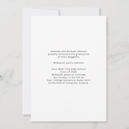 Faire-part Photo Arch moderne Diplôme du lycée (Dos)