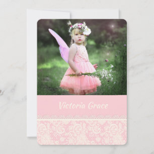 Faire-part photo avec dentelle précieuse