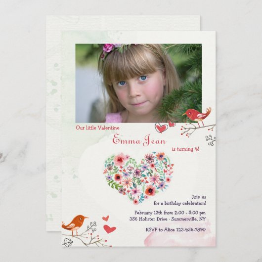 Faire-part photo avec 'Garde Moi Dans Ton Coeur' (Devant / Derrière)