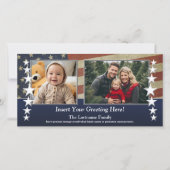 Faire-part Photo avec le drapeau américain Thème militaire pa (Devant)