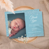 Faire-part Photo Baby Boy Script Merci Amour Coeurs Naissance