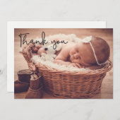 Faire-part Photo Baby Girl Modern Merci (Devant / Derrière)