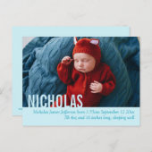 Faire-part photo bébé moderne (Devant / Derrière)