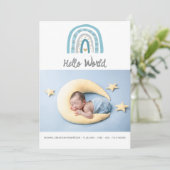 Faire-part Photo bébé moderne Blue Rainbow Birth (Debout devant)