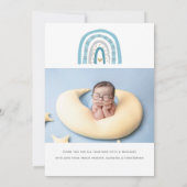 Faire-part Photo bébé moderne Blue Rainbow Birth (Dos)