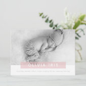 Faire-part PHOTO BÉBÉ MODERNE simple recouvrement de panneau (Debout devant)