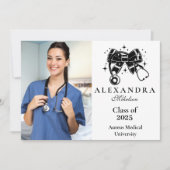 Faire-part Photo Black Bow Nursing School Graduate (Devant)