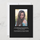 Faire-part Photo Black Gold Graduation (Dos)