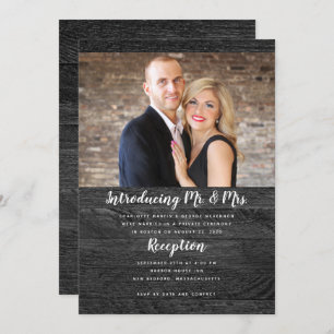 Faire-part photo Black Wood Newlywees