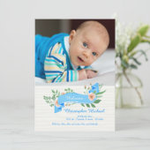 Faire-part photo Blue Ribbon (Debout devant)