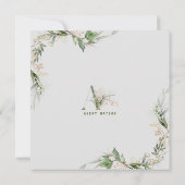 Faire-part Photo Boho Botanique Eucalyptus à l'huile d'or (Dos)