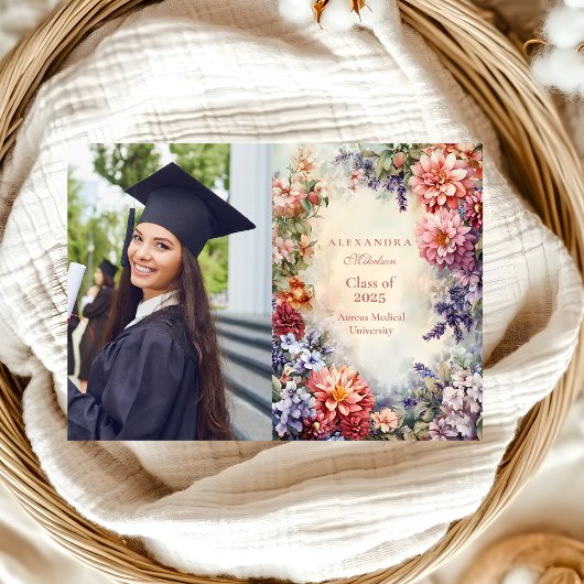Faire-part Photo Boho Fleur sauvage Meadow Graduation