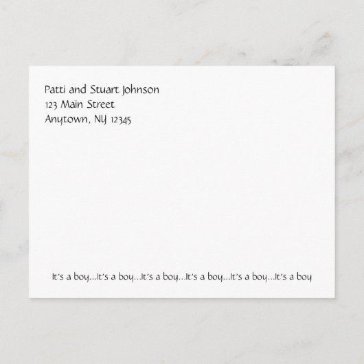 Faire-part photo Brown et bleu (personnalisable) (Dos)