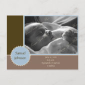 Faire-part photo Brown et bleu (personnalisable) (Devant)