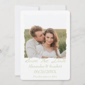 Faire-part Photo Cadres Jagged Vert Enregistrer La Date (Devant)