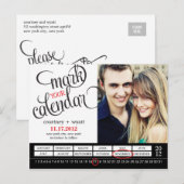 Faire-part Photo Calendrier Chic Enregistrer La Carte Postale (Devant / Derrière)