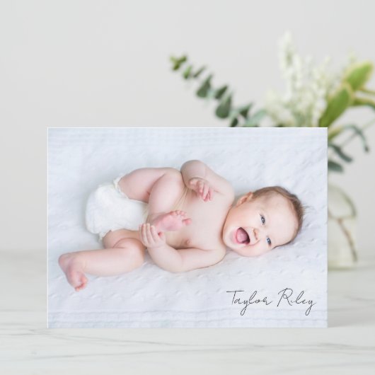 Faire-part Photo Calligraphie Nom Naissance Statistiques Nouv (Debout devant)