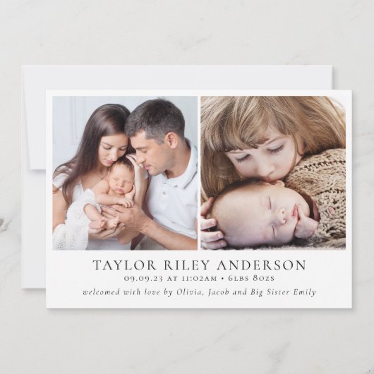 Faire-part Photo Calligraphie Nom Naissance Statistiques Nouv (Dos)