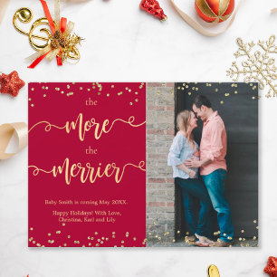 Faire-part Photo Christmas Pregnancy Announcement Cards