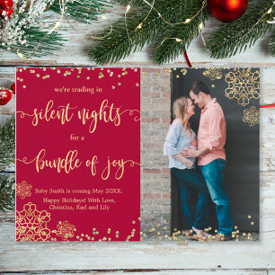Faire-part Photo Christmas Pregnancy Announcement Cards