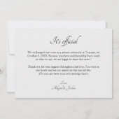 Faire-part Photo classique élégante de mariage (Dos)