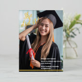 Faire-part photo classique pour diplômés (Debout devant)