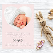 Faire-part Photo Coeur Naissance d'une fille rose