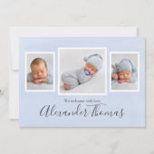 Faire-part Photo Collage Cute Simple Whimsical Stars Newborn (Devant)