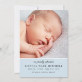 Faire-part Photo Collage de bébé Pale Blue (Devant)