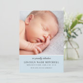 Faire-part Photo Collage de bébé Pale Blue (Debout devant)